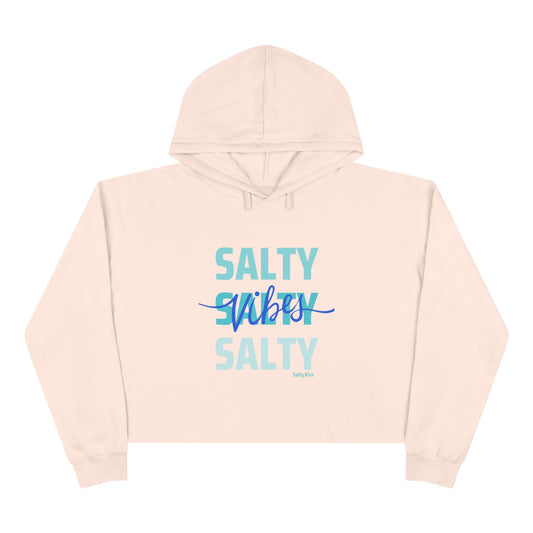 Women's Crop Hoodie - Salty Vibes by Salty Kiss coastal apparel