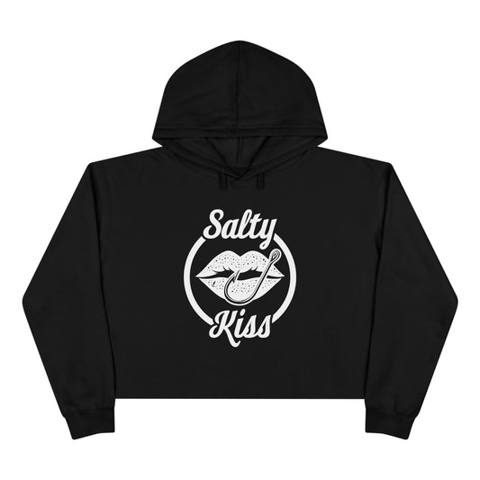 Women's Crop Hoodie - Salty Kiss white logo