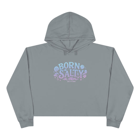 Women's Crop Hoodie - Born Salty