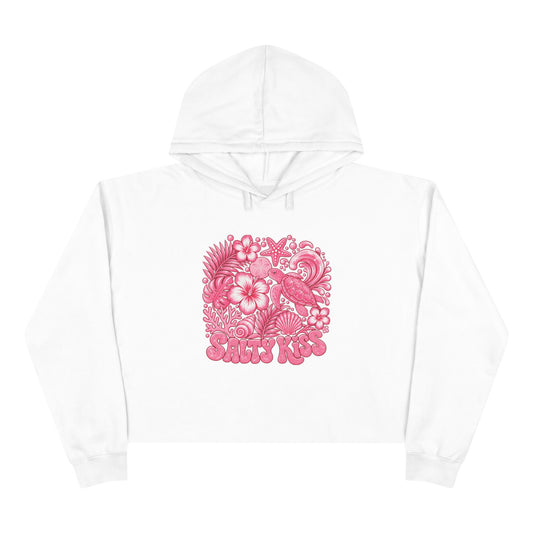 Women's Crop Hoodie - Coastal Love Sea Turtle by Salty Kiss coastal apparel