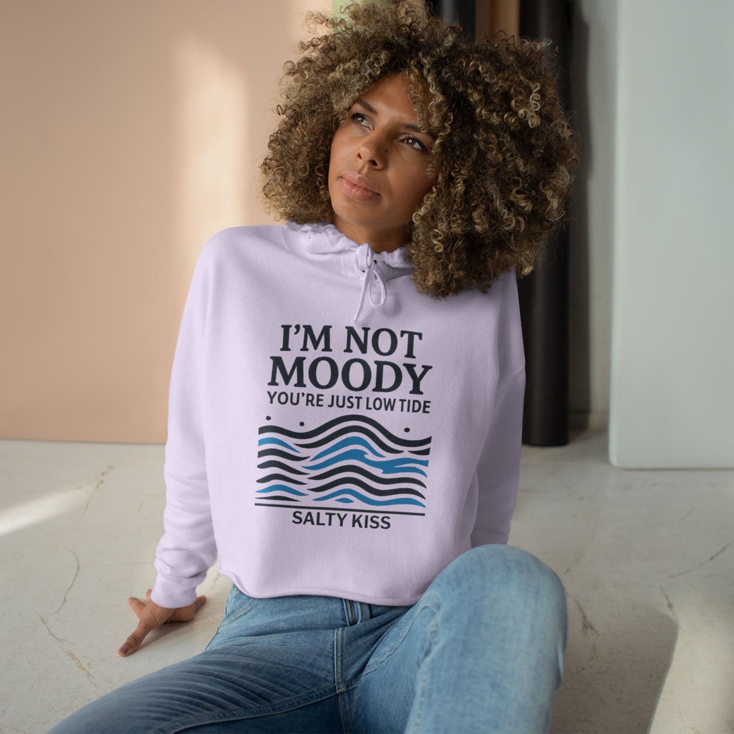 Women's Crop Hoodie - I'm Not Moody