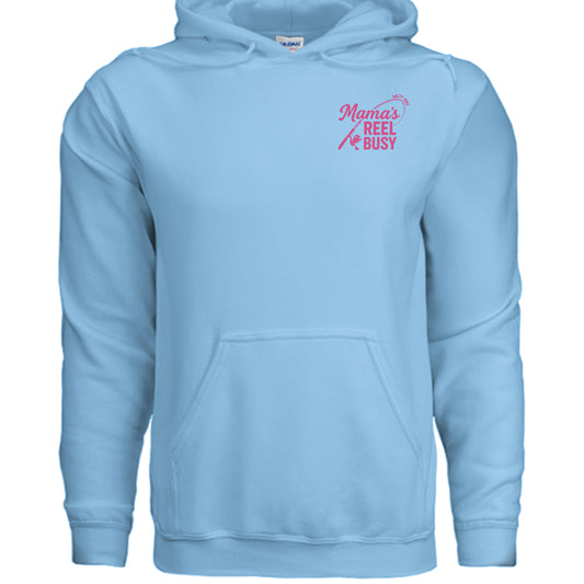 Women's Fishing Hoodie - Mama's Reel Busy by Salty Kiss coastal apparel