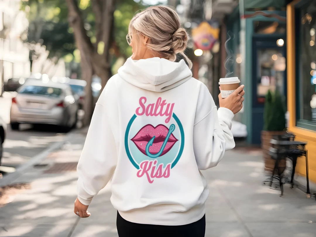 Unisex Hoodie - Salty Kiss Color Logo by Salty Kiss coastal apparel