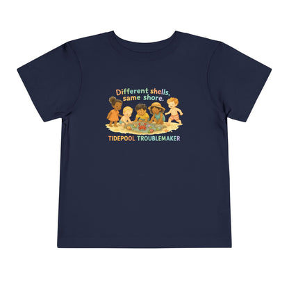 Toddler Coastal Kindness Tee – Different Shells, Same Shore - Unisex