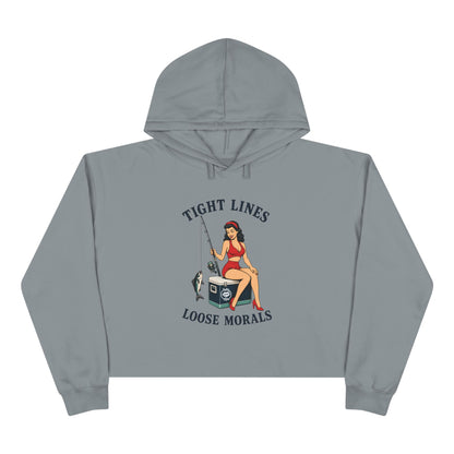Women's Crop Hoodie - Tight Lines, Loose Morals