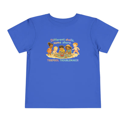 Toddler Coastal Kindness Tee – Different Shells, Same Shore - Unisex