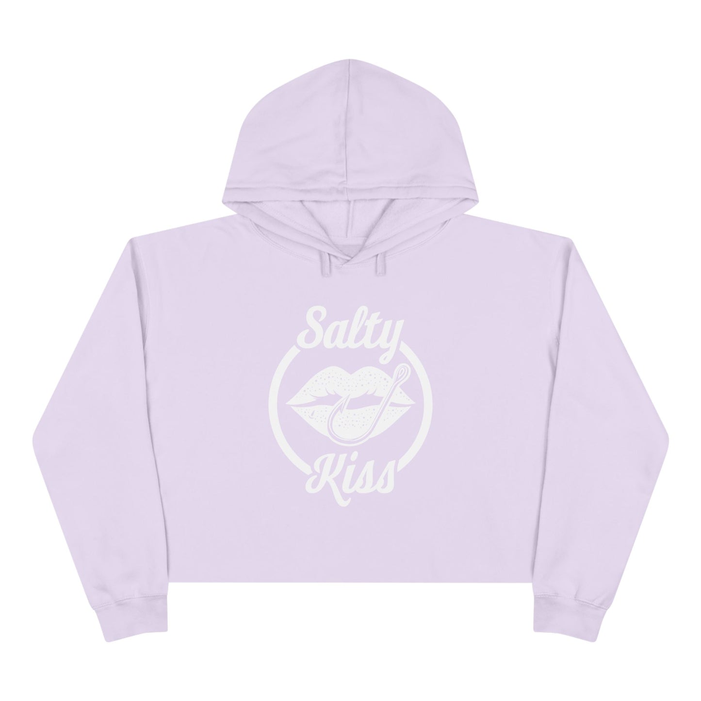 Women's Crop Hoodie - Salty Kiss Logo by Salty Kiss coastal apparel