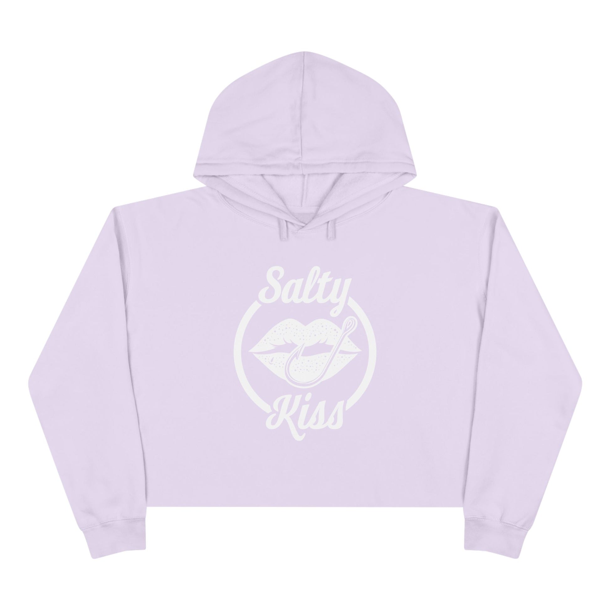 Women's Crop Hoodie - Salty Kiss Logo by Salty Kiss coastal apparel