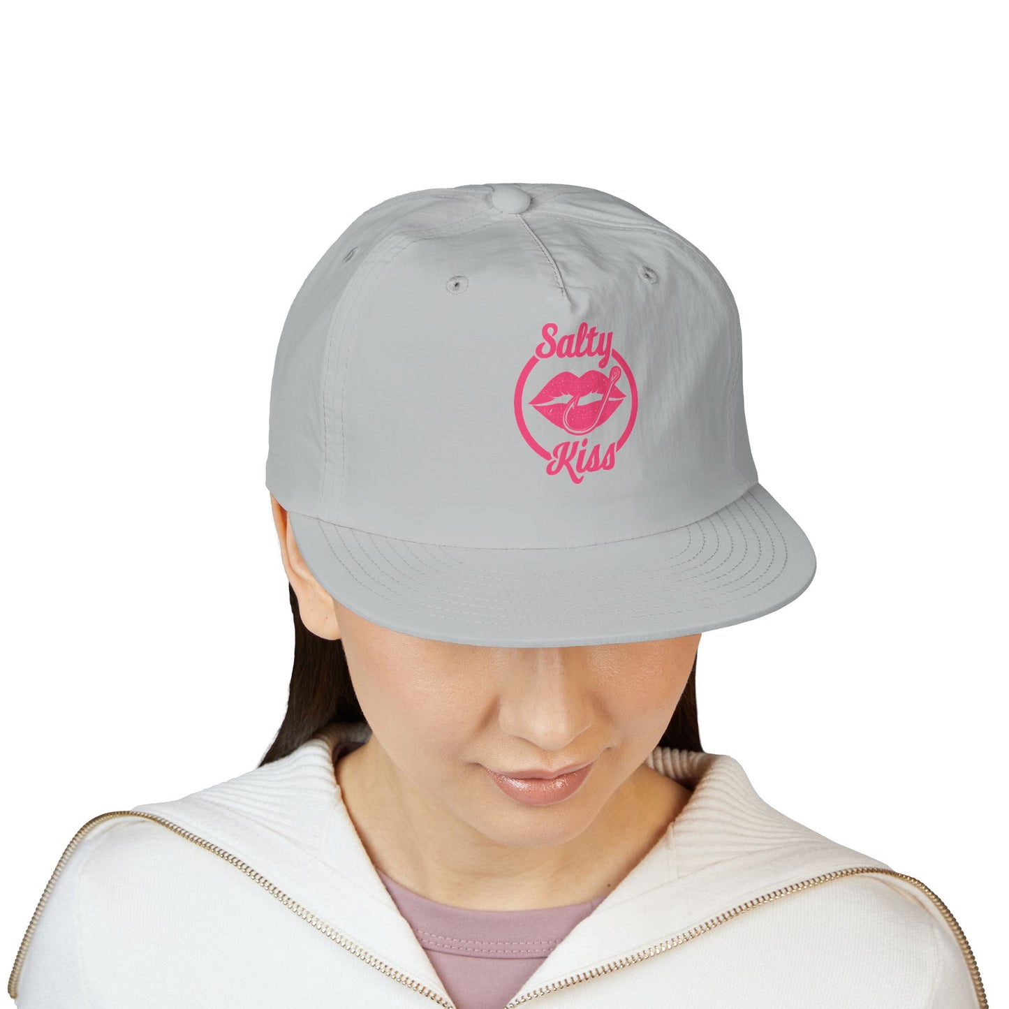 Trendy Surf Cap with "Salty Kiss" - pink Logo