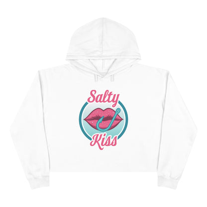 Women's Crop Hoodie - Salty Kiss Color Logo by Salty Kiss coastal apparel