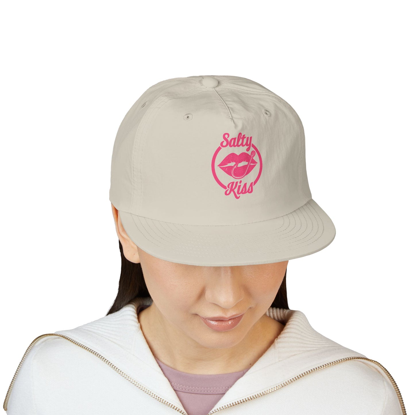 Trendy Surf Cap with "Salty Kiss" - pink Logo