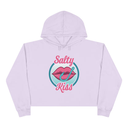 Women's Crop Hoodie - Salty Kiss Color Logo by Salty Kiss coastal apparel