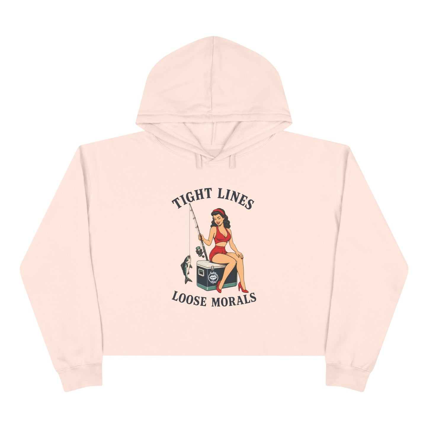 Women's Crop Hoodie - Tight Lines, Loose Morals