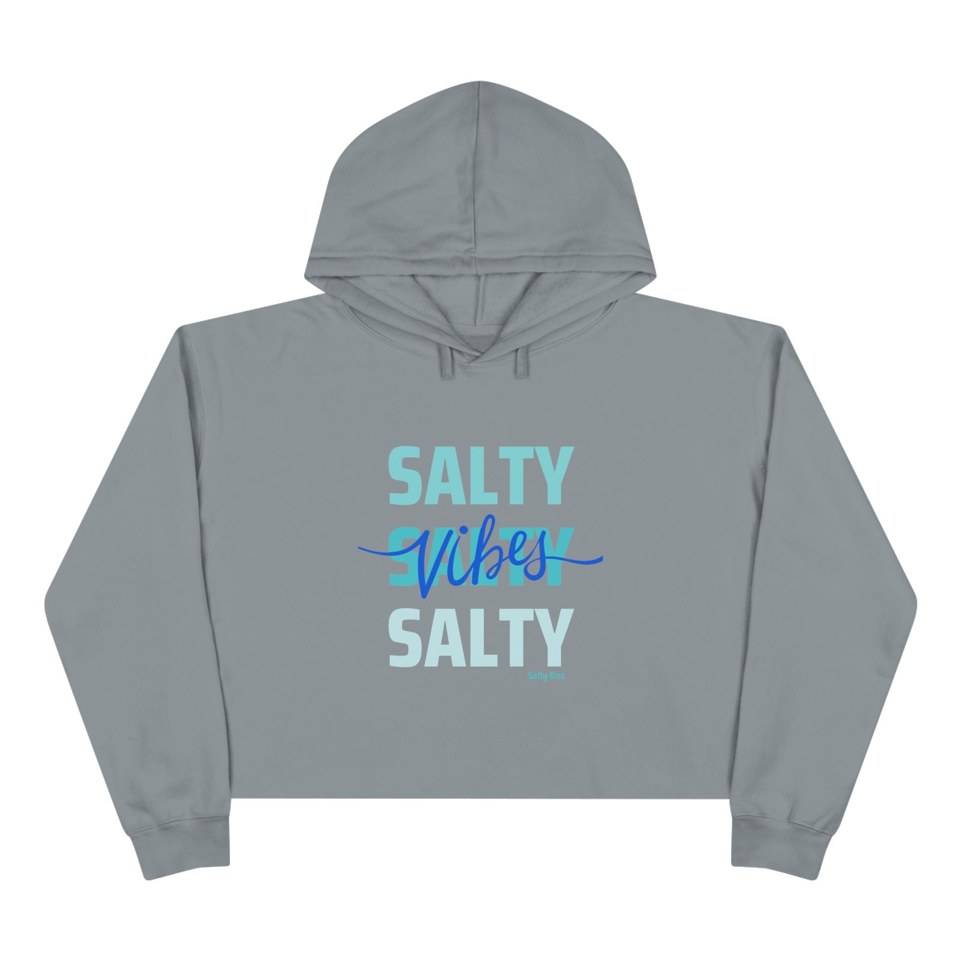 Women's Crop Hoodie - Salty Vibes by Salty Kiss coastal apparel