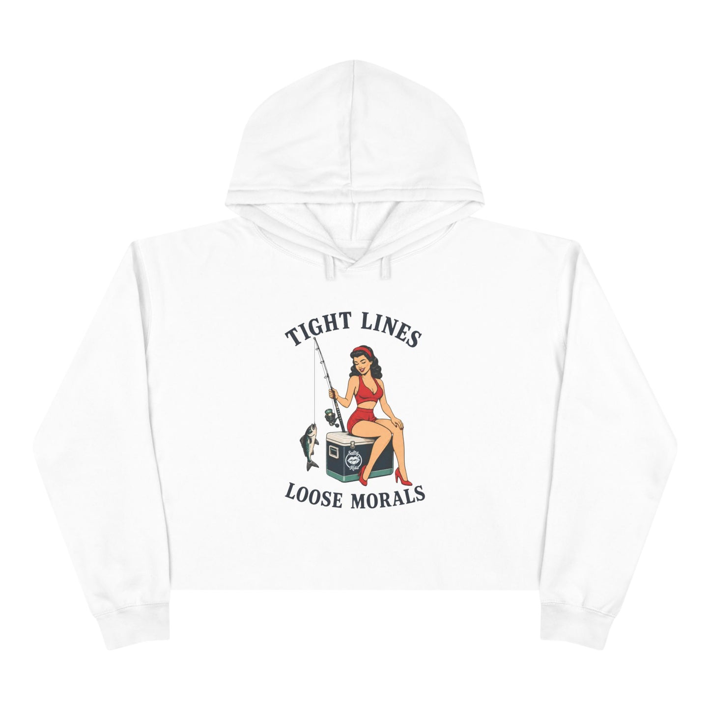 Women's Crop Hoodie - Tight Lines, Loose Morals