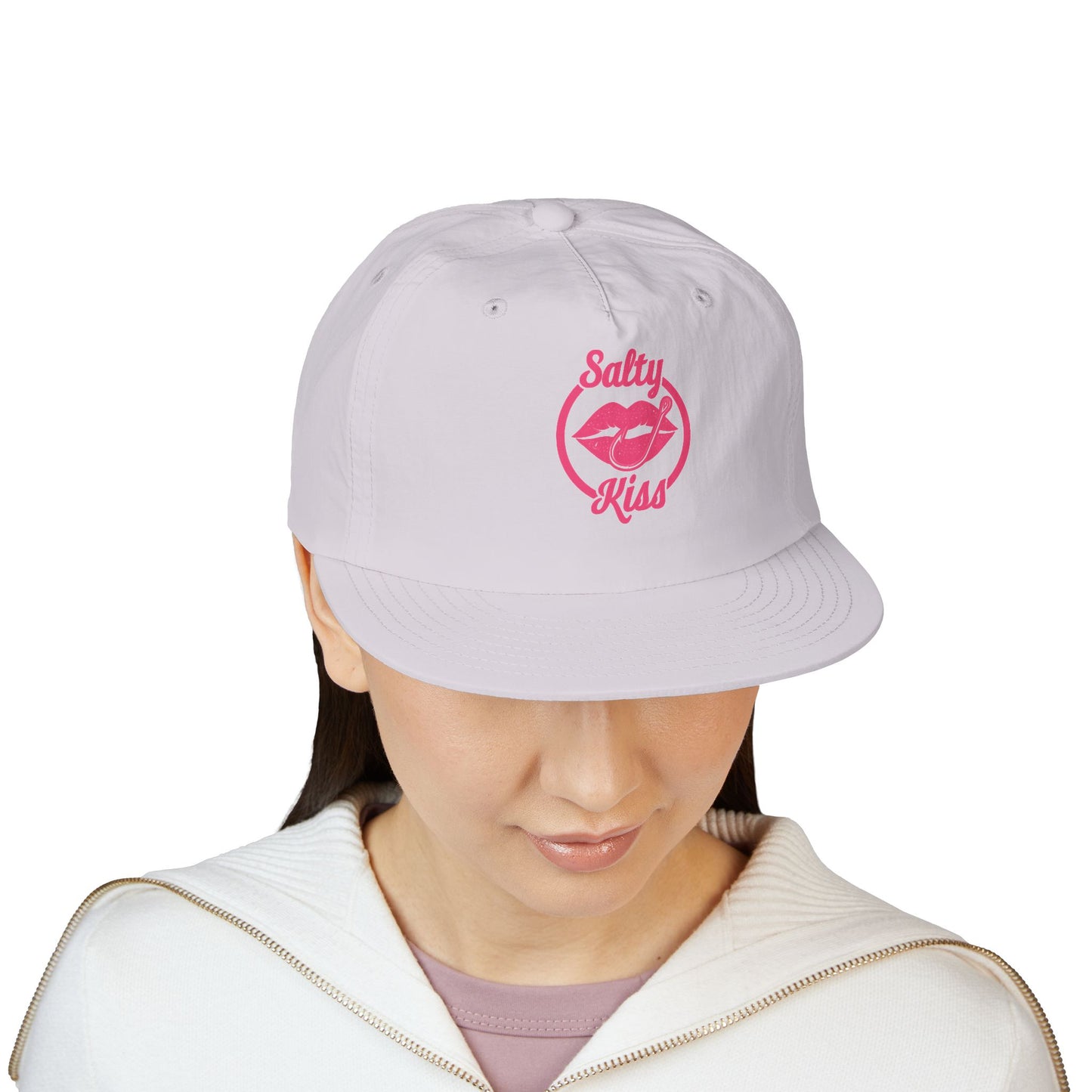 Trendy Surf Cap with "Salty Kiss" - pink Logo