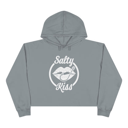 Women's Crop Hoodie - Salty Kiss Logo by Salty Kiss coastal apparel
