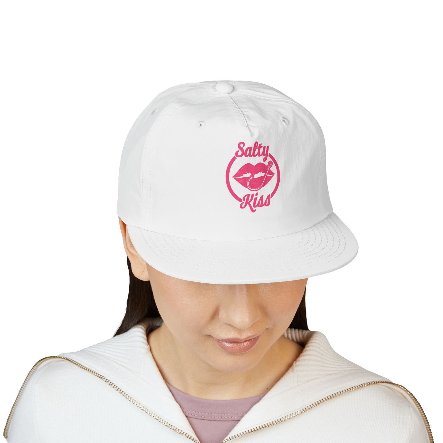 Trendy Surf Cap with "Salty Kiss" - pink Logo