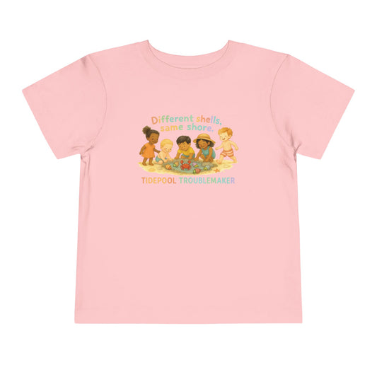 Toddler Coastal Kindness Tee – Different Shells, Same Shore - Unisex