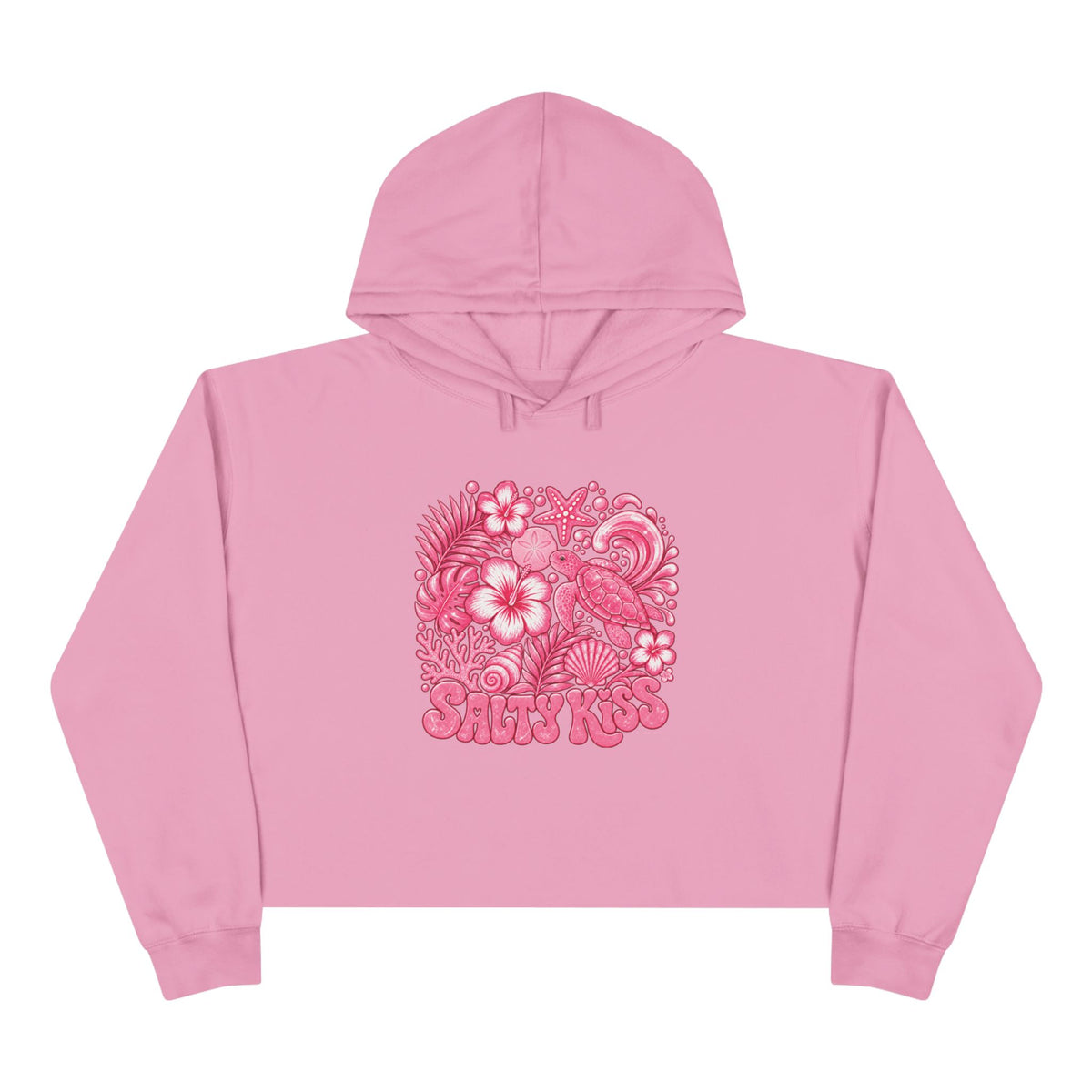 Women's Crop Hoodie - Coastal Love Sea Turtle