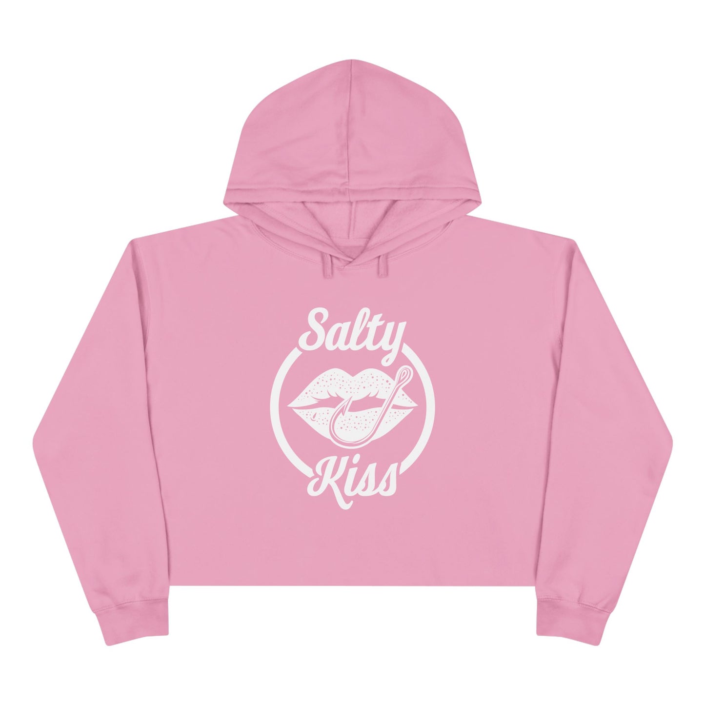 Women's Crop Hoodie - Salty Kiss Logo by Salty Kiss coastal apparel