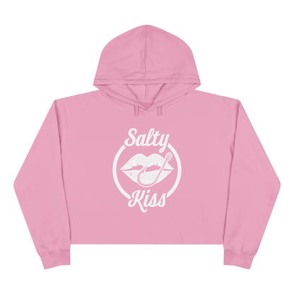 Women's Crop Hoodie - Salty Kiss Logo by Salty Kiss coastal apparel
