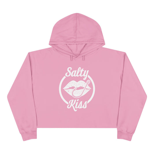Women's Crop Hoodie - Salty Kiss Logo by Salty Kiss coastal apparel