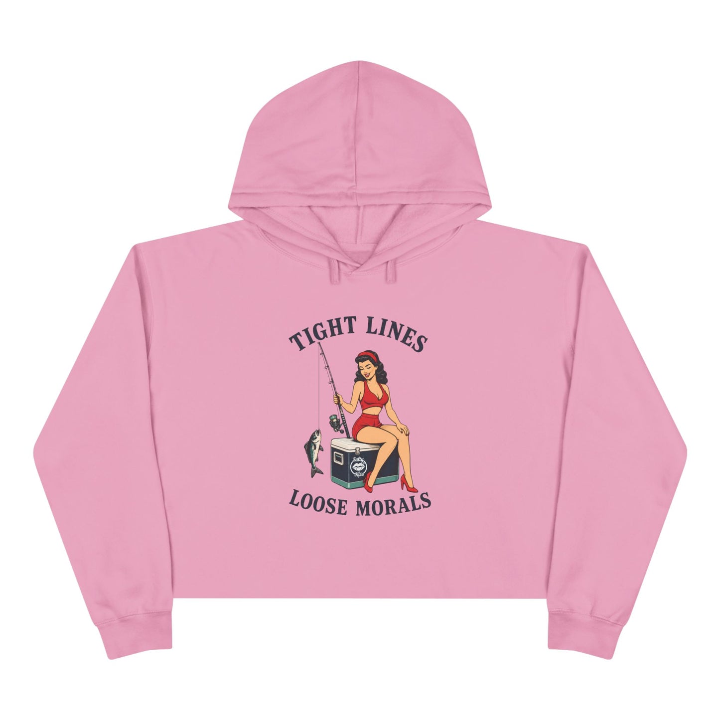 Women's Crop Hoodie - Tight Lines, Loose Morals