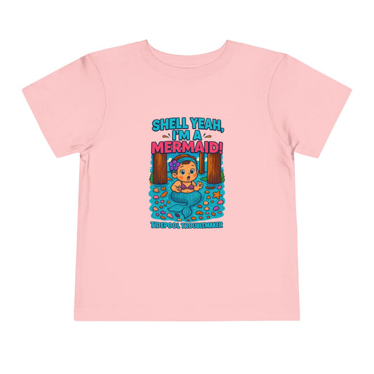 Toddler Girls Mermaid Tee – Shell Yeah, I’m a Mermaid
