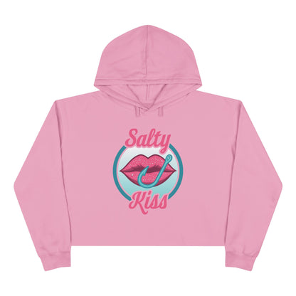 Women's Crop Hoodie - Salty Kiss Color Logo by Salty Kiss coastal apparel