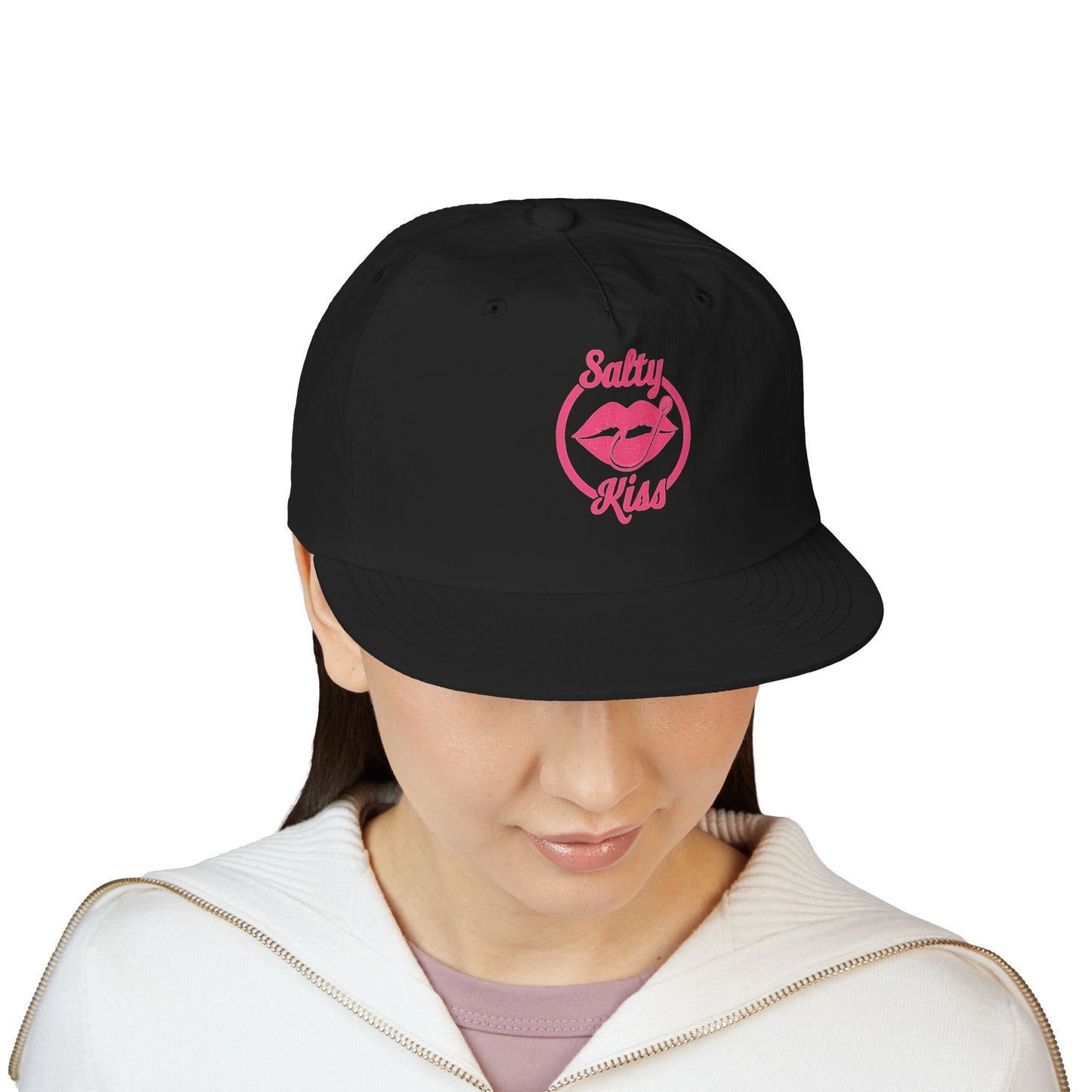 Trendy Surf Cap with "Salty Kiss" - pink Logo
