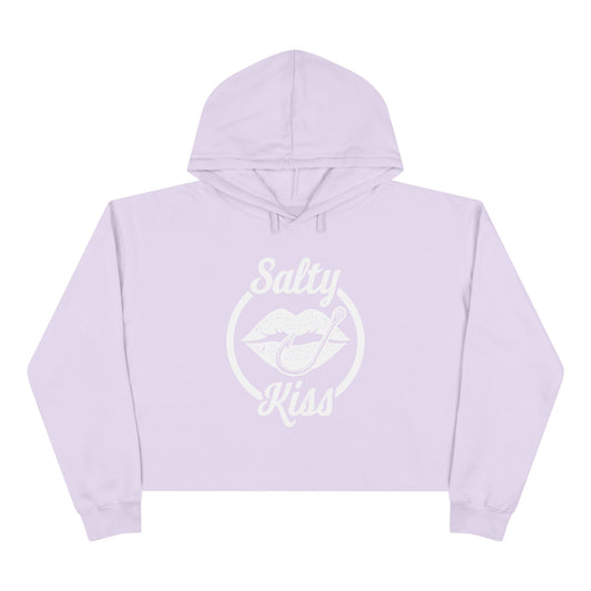 Women's Crop Hoodie - Salty Kiss white logo