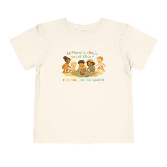 Toddler Coastal Kindness Tee – Different Shells, Same Shore - Unisex
