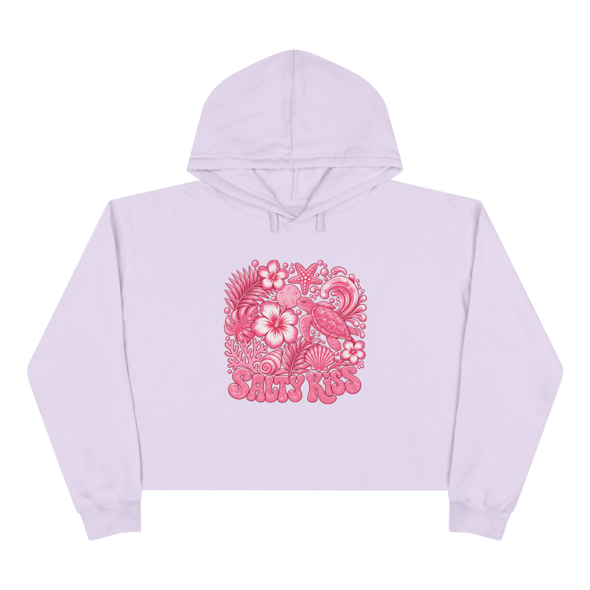 Women's Crop Hoodie - Coastal Love Sea Turtle