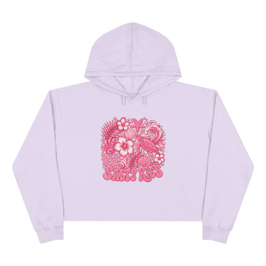 Women's Crop Hoodie - Coastal Love Sea Turtle by Salty Kiss coastal apparel