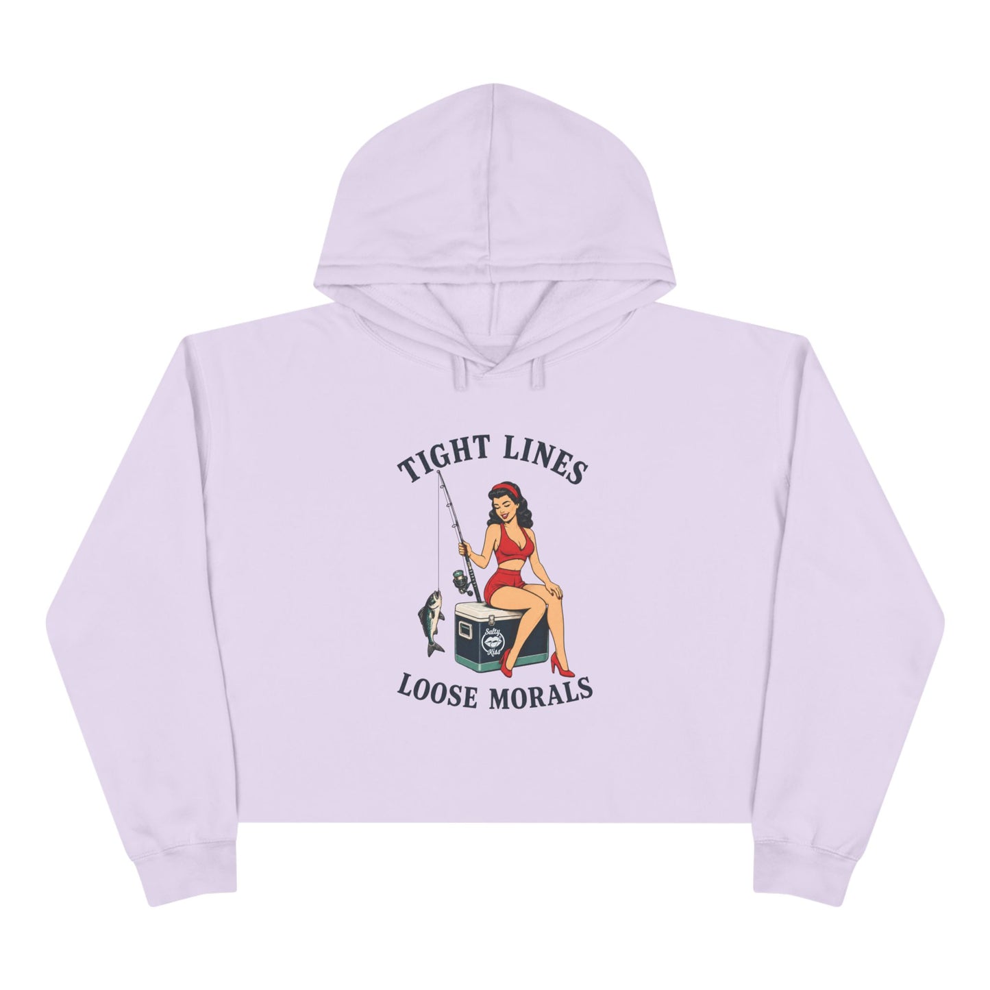 Women's Crop Hoodie - Tight Lines, Loose Morals