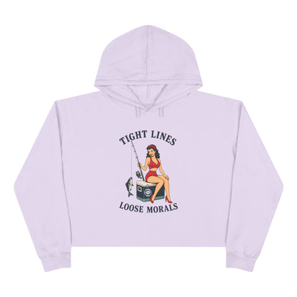 Women's Crop Hoodie - Tight Lines, Loose Morals