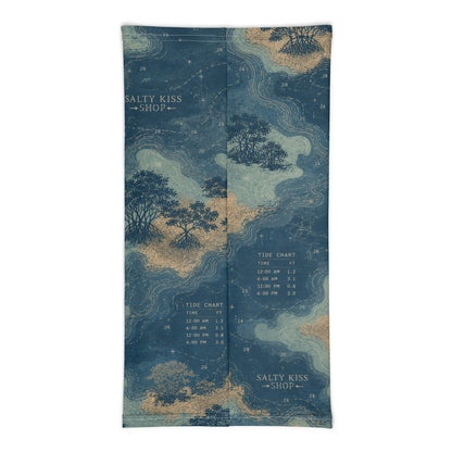 Backwater Tide Chart Performance Neck Gaiter - UPF 50+ Sun Protection by Salty Kiss coastal apparel