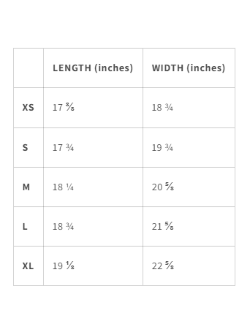 Women’s Crop Top - Born Salty size chart