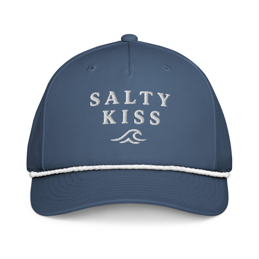 Salty Kiss Ocean Waves White Logo - Richardson 258 Classic rope cap by Salty Kiss coastal apparel