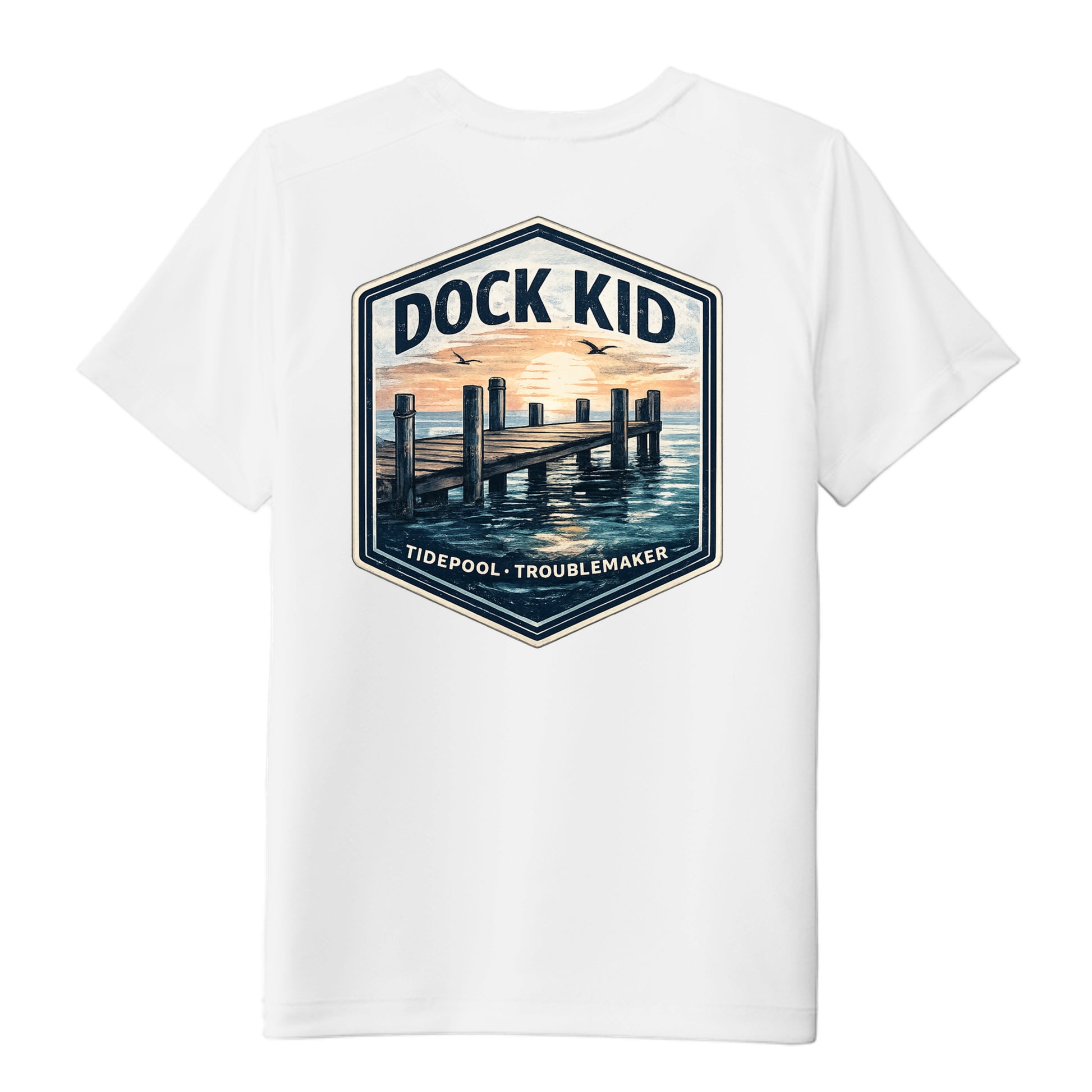 Youth Boys Performance Tee UPF 50 Protection - Dock Kid by Salty Kiss coastal apparel