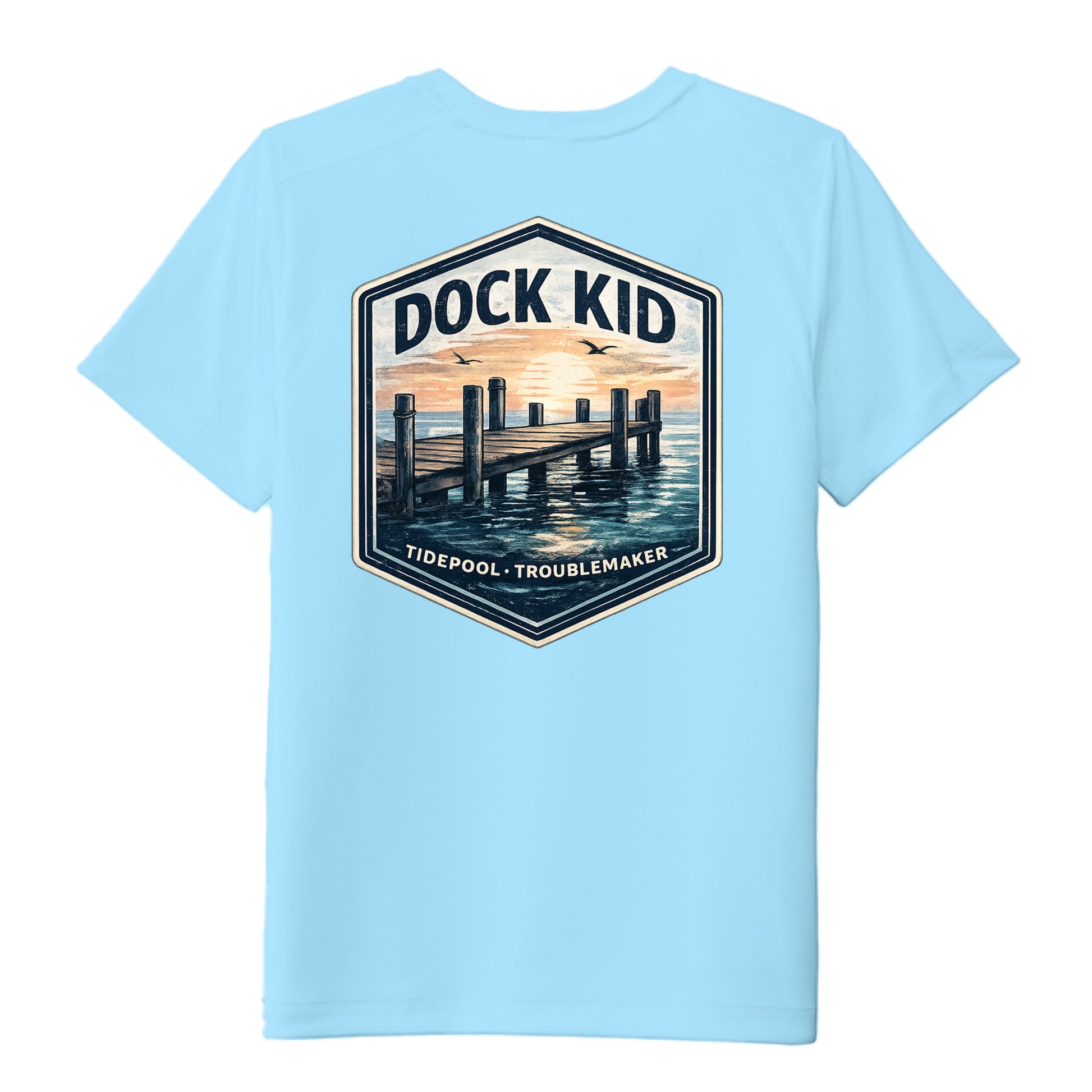 Youth Boys Performance Tee UPF 50 Protection - Dock Kid by Salty Kiss coastal apparel