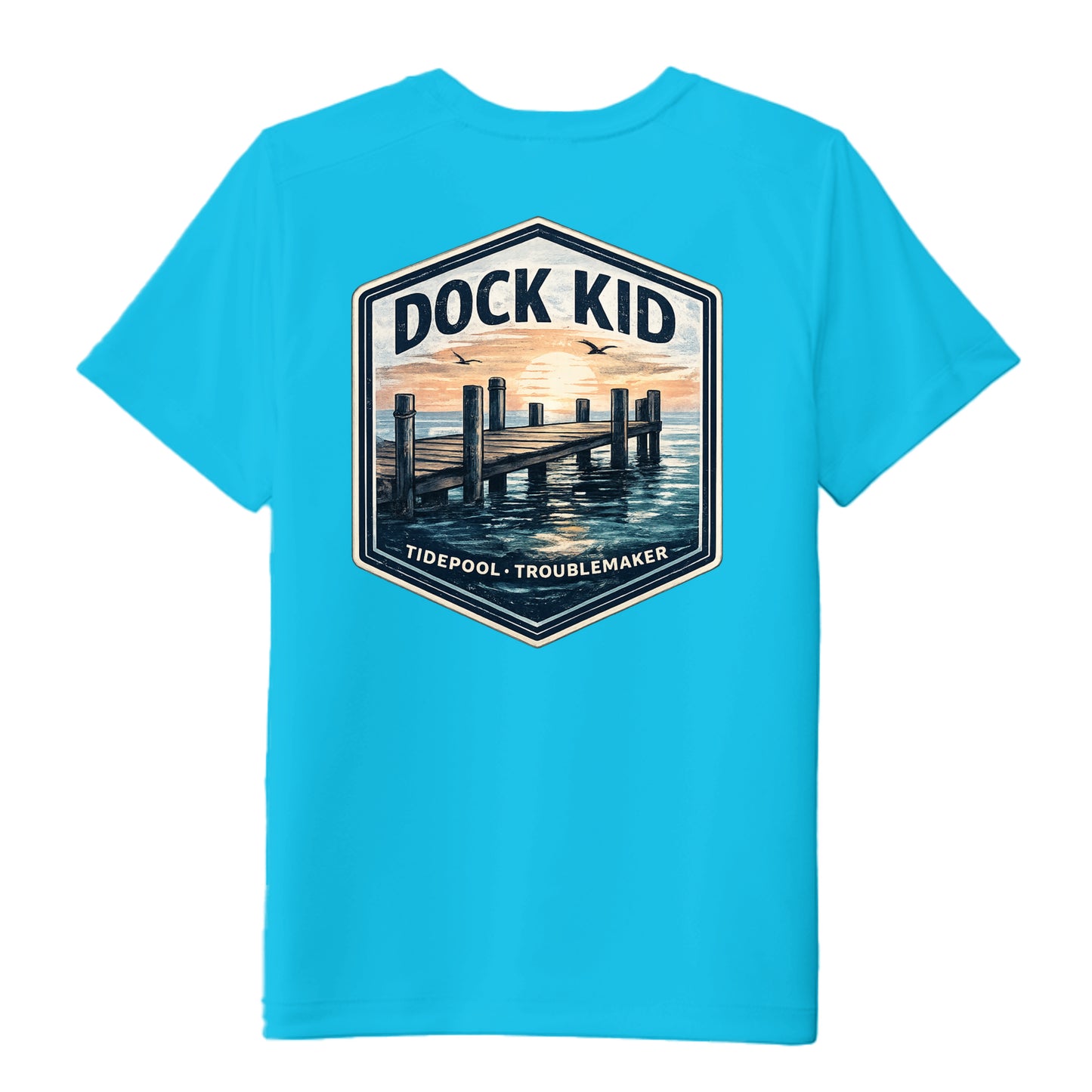 Youth Boys Performance Tee UPF 50 Protection - Dock Kid by Salty Kiss coastal apparel