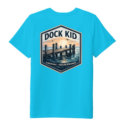 Youth Boys Performance Tee UPF 50 Protection - Dock Kid by Salty Kiss coastal apparel