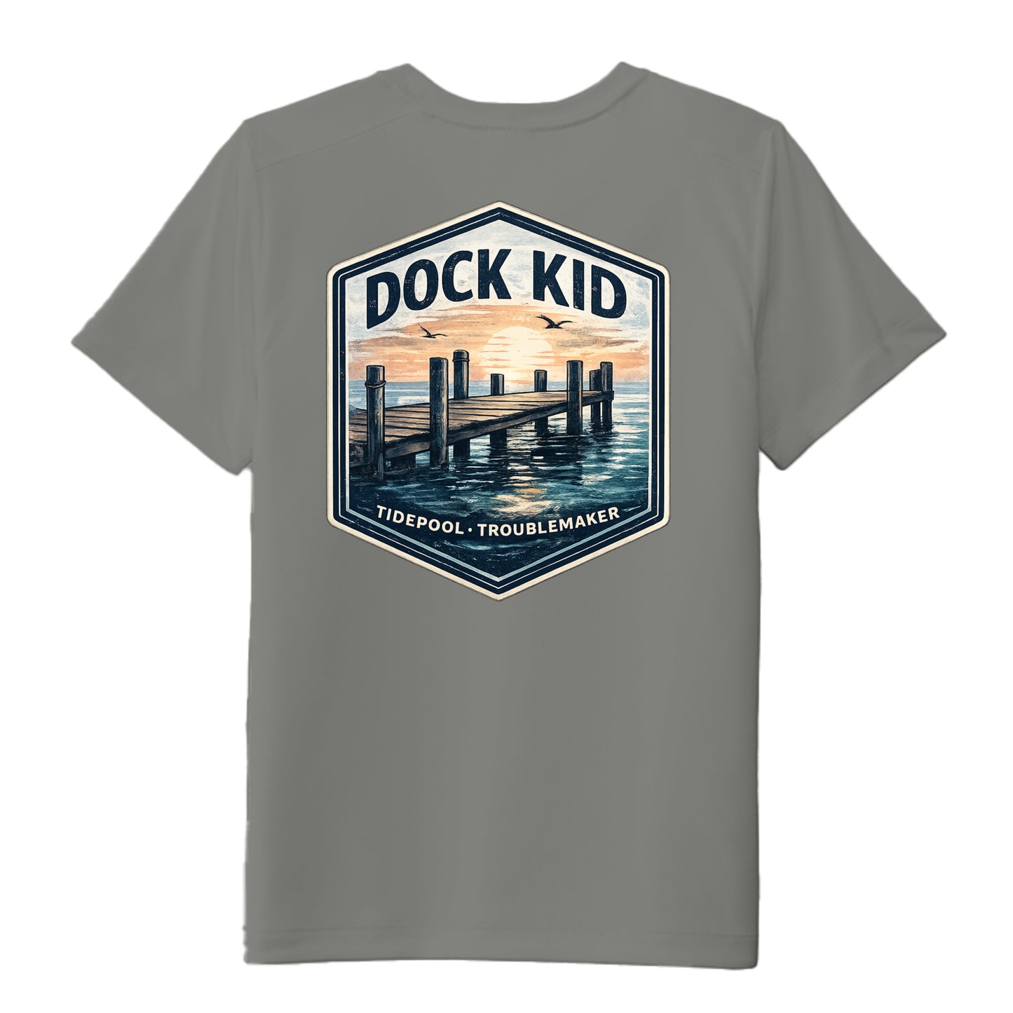Youth Boys Performance Tee UPF 50 Protection - Dock Kid by Salty Kiss coastal apparel