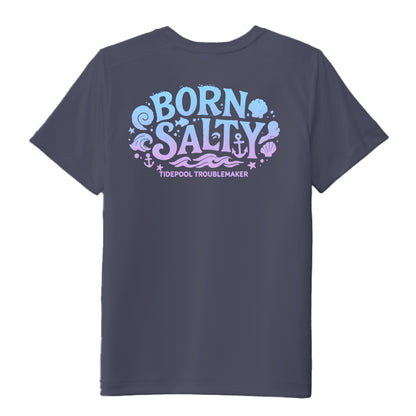 Youth Girls Performance Tee UPF 50 Protection - Born Salty by Salty Kiss coastal apparel