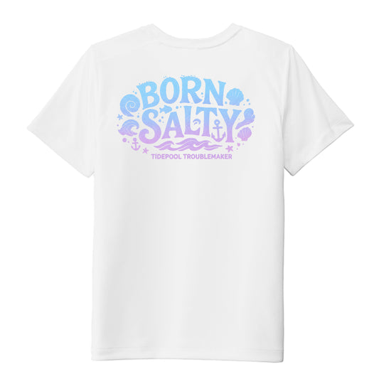 Youth Girls Performance Tee UPF 50 Protection - Born Salty by Salty Kiss coastal apparel