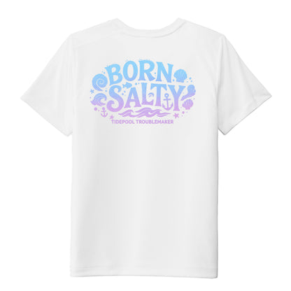 Youth Girls Performance Tee UPF 50 Protection - Born Salty by Salty Kiss coastal apparel