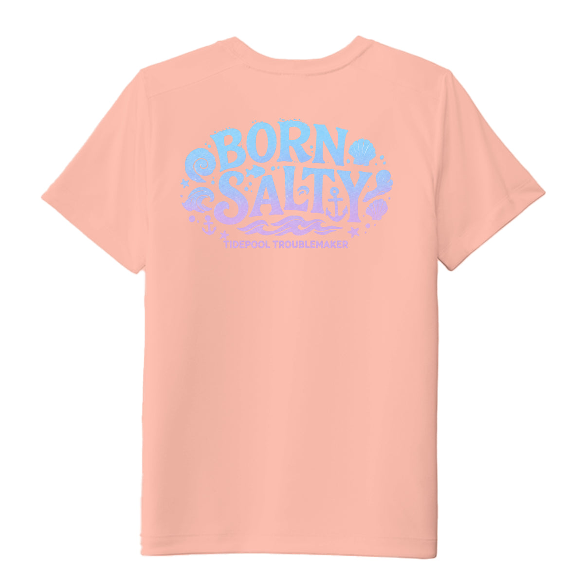Youth Girls Performance Tee UPF 50 Protection - Born Salty by Salty Kiss coastal apparel