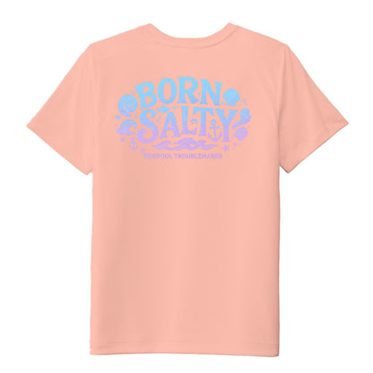 Youth Girls Performance Tee UPF 50 Protection - Born Salty by Salty Kiss coastal apparel
